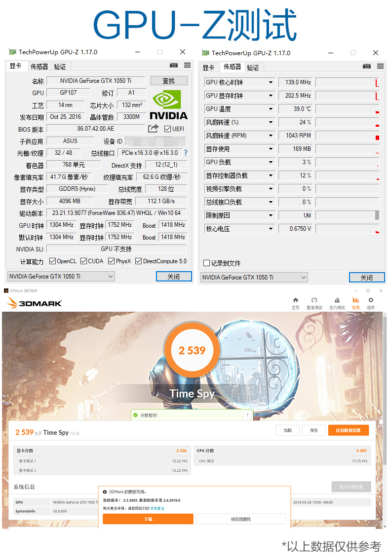 华硕gtx1050ti a4g 地狱犬 lol台式机吃鸡电竞游戏电脑独立显卡2工包