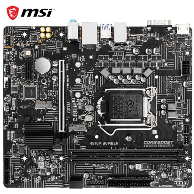 微星(msi)h510m bomber爆破弹 电脑主板 支持 cpu 10400f/11400f/g