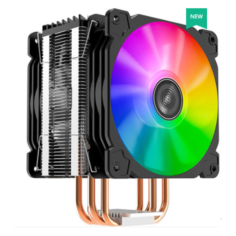 商家联盟乔思伯cr-1000 plus cpu散热器四铜管双风扇pwm温控七彩流光