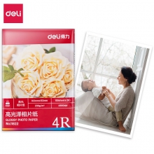 得力11822高光相片纸打印纸-4R-230g/㎡(白)(100张/袋)