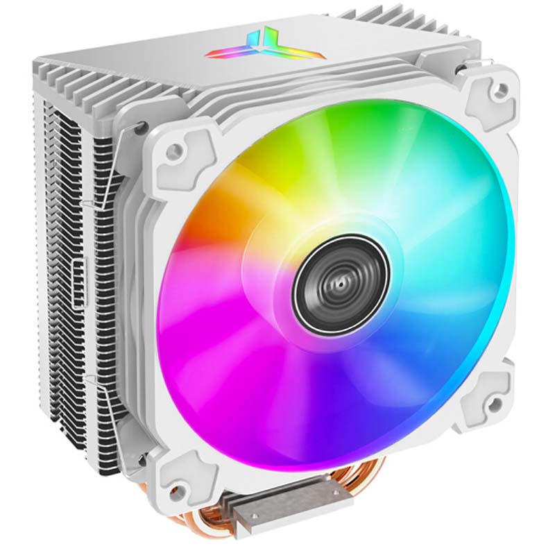 乔思伯cr-1000白色版 塔式cpu散热器(七彩流光光效/4热管/温控风扇