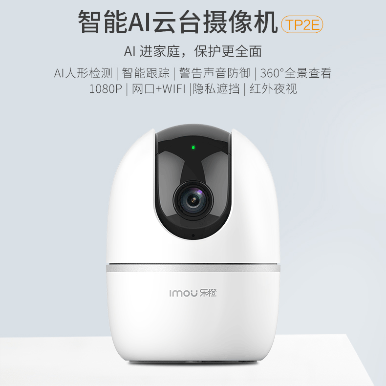 大华乐橙(小雪人tp2e)智能ai家用360度监控摄像机1080p          无线