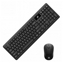 富德1600 黑色 键盘鼠标套装家用办公笔记本台式机智能电视无线键鼠