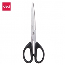 得力（deli） 剪刀 办公剪纸刀 不锈钢剪刀 家用缝纫剪刀 颜色随机 办公用品 6010 大号 210mm