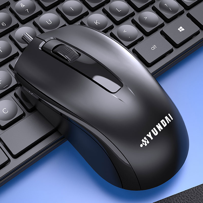 现代hy-m102电脑有线鼠标 笔记本办公商务有线鼠标