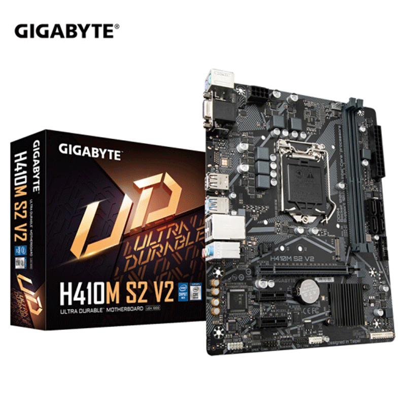 技嘉h410m s2 v3 办公游戏主板 vga 支持m.2接口 9代cpu 技嘉主板
