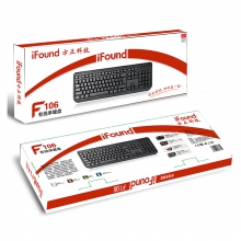 ifound F106 USB有线键盘 游戏办公键盘 防水 耐用