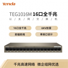 腾达（Tenda）TEG1016M 16口千兆交换机 企业级交换器 工程监控网络分线器 分流器 金属机身