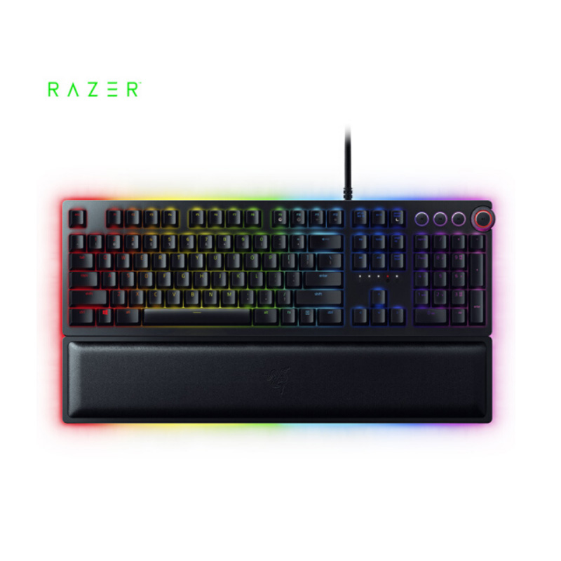 (razer)猎魂光蛛精英版 机械键盘 有线键盘 游戏键盘 104键 rgb幻彩