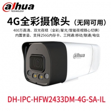 【送4G流量卡】大华400万双光全彩定焦4G枪型网络摄像机DH-IPC-HFW2433DM-4G-SA-IL4G双光全彩枪 监控摄像头