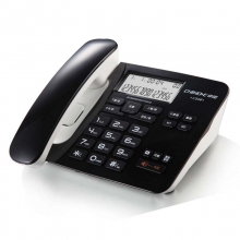 中诺C256来电显示办公家用电话机 时尚创意免电池 双接口固定座机 黑色/白色