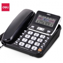 得力（deli)电话机座机 固定电话 办公家用 翻转可摇头 可接分机 789 黑