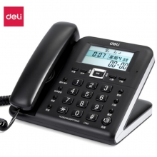 得力（deli) 电话机座机 固定电话 办公家用 30°倾角 来电显示 790黑 