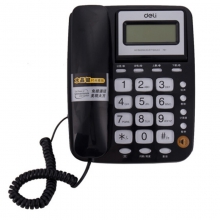 得力固定电话机家用有线座机办公室商务型电话机有绳电话来电显示索爱 781转屏款黑色