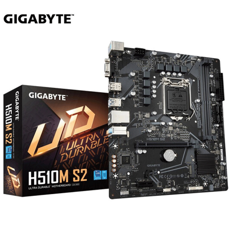 正品行货盒装技嘉h510m s2系列电脑主板 支持10代11代cpu