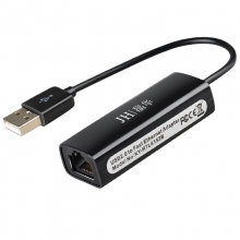 晶华免驱USB网卡 百兆外置RJ45有线网卡小米盒电脑免驱转换 京华黑色