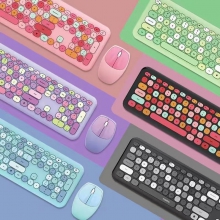 摩天手667混彩键鼠套装 精致键盘鼠标奶茶/黑色/粉色/紫色/蓝色/绿色/黑灰