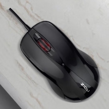 磁动力（ZIDLI） M22有线光电鼠标 电脑笔记本家用鼠标 左右手通用对称鼠标 USB即插即用鼠标 黑巧克力