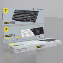磁动力（ZIDLI） K10有线键盘 家用商务办公键盘 笔记本电脑台式外接键盘 USB键盘 104键 黑色底键帽