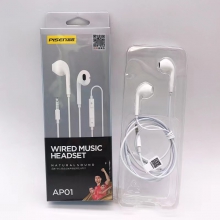 品胜AP01 3.5 mm口有线耳机适用华为安卓手机通用半入耳式耳麦耳塞批发