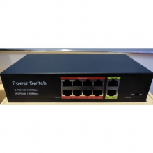 思锐特ST-5882M 8+2POE 百兆交换机 8个100Mbps POE供电端口 + 2个100Mbps 级联端口