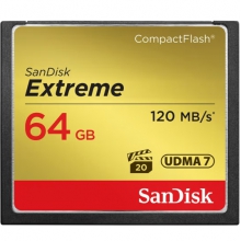 （官方正品）闪迪 64GB CF（CompactFlash）存储卡 中高端单反相机内存卡 UDMA7 至尊极速版 读速120MB/s